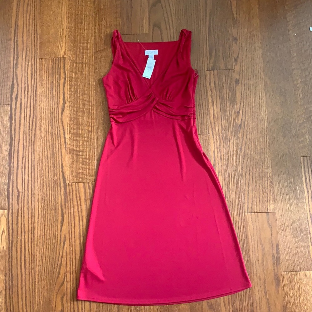 Ann Taylor Loft Red Midi Dress